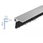 66650 - Bürstenstreifen 20 mm mit Alu-Profil gewinkelt - Länge 1 m