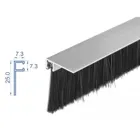 66652 - Brush strip 40 mm with angled aluminium profile - Length 1 m