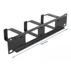 66656 - 10" cable management marshalling panel with 2 openings and 3 brackets 1 U black