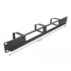 66657 - 19? Cable management marshalling panel with 2 openings and 3 brackets 1 U black