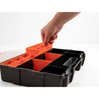 18416 - Assortment box with 21 compartments 290 x 220 x 60 mm orange / black