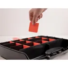 18418 - Assortment box with 17 compartments 320 x 255 x 60 mm orange / black