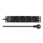 66817 - 10? Socket strip 4-fold with earthing contact switch 1 U black