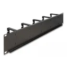 66917 - 19" cable management marshalling panel with 10 plastic brackets 2 U black