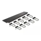 66919 - 19" cable management marshalling panel with 10 metal brackets 2 U black