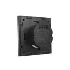 MCE710 - Maclean touch light switch, single, step, cross, glass, black with round backlight. button, 86x86mm