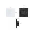 MCE716 - Maclean Touch-Lichtschalter, einzeln, SMART, Tuya APP, Glas, schwarz mit quadratischer Hintergrundbeleuchtung. Knopf, 86x86mm
