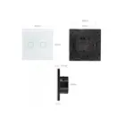 MCE717 - Maclean Touch-Lichtschalter, doppelt, SMART, Tuya APP, Glas, schwarz mit quadratischer Hintergrundbeleuchtung. Knopf, 86x86mm