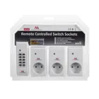 MCE153 - Remote control sockets, indoor, mains, 3 pieces, programmable+ battery for remote control