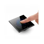 MCE703 - Maclean Touch-Lichtschalter, doppelt, Glas, weiß mit quadratischer Taste für Hintergrundbeleuchtung