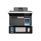 MC-882 - Maclean Schreibtischständer für Tastatur, Monitor oder Laptop, Gasfeder, für stehende und sitzende Arbeit, schwarz