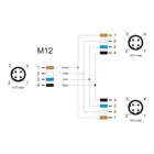 60578 - M12 T-Splitter A-kodiert 4 Pin 1 x Stecker zu 2 x Stecker Parallelschaltu