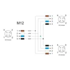 60579 - M12 T-Splitter A-kodiert 4 Pin 1 x Buchse zu 2 x Buchse Parallelschaltung