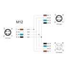 60580 - M12 T-Splitter A-kodiert 4 Pin 1 x Stecker zu 1 x Stecker und 1 x Buchse