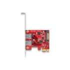 90155 - PCI Express x1 card to 2 x external USB 5 Gbps Type-A socket - Low Profile
