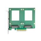 90162 - PCI Express 4.0 x8 Karte zu 2 x intern U.2 NVMe SFF-8639 - Bifurcation Lx