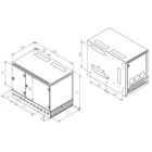 RFA-12-A95-CAX-A13 - 19" wall-mounted cabinet, 3 sections, 6 + 12 + 3 HU, 50 kg load capacity