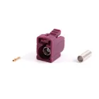 FAKRA Type D Female Connector for RG174 Cable, Crimp Version